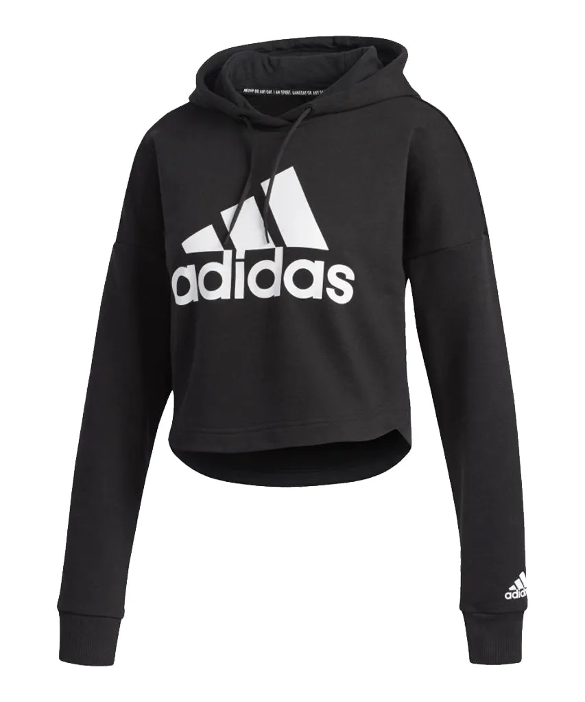 ADIDAS WOMEN'S BADGE OF SPORT HOODIE - BLACK