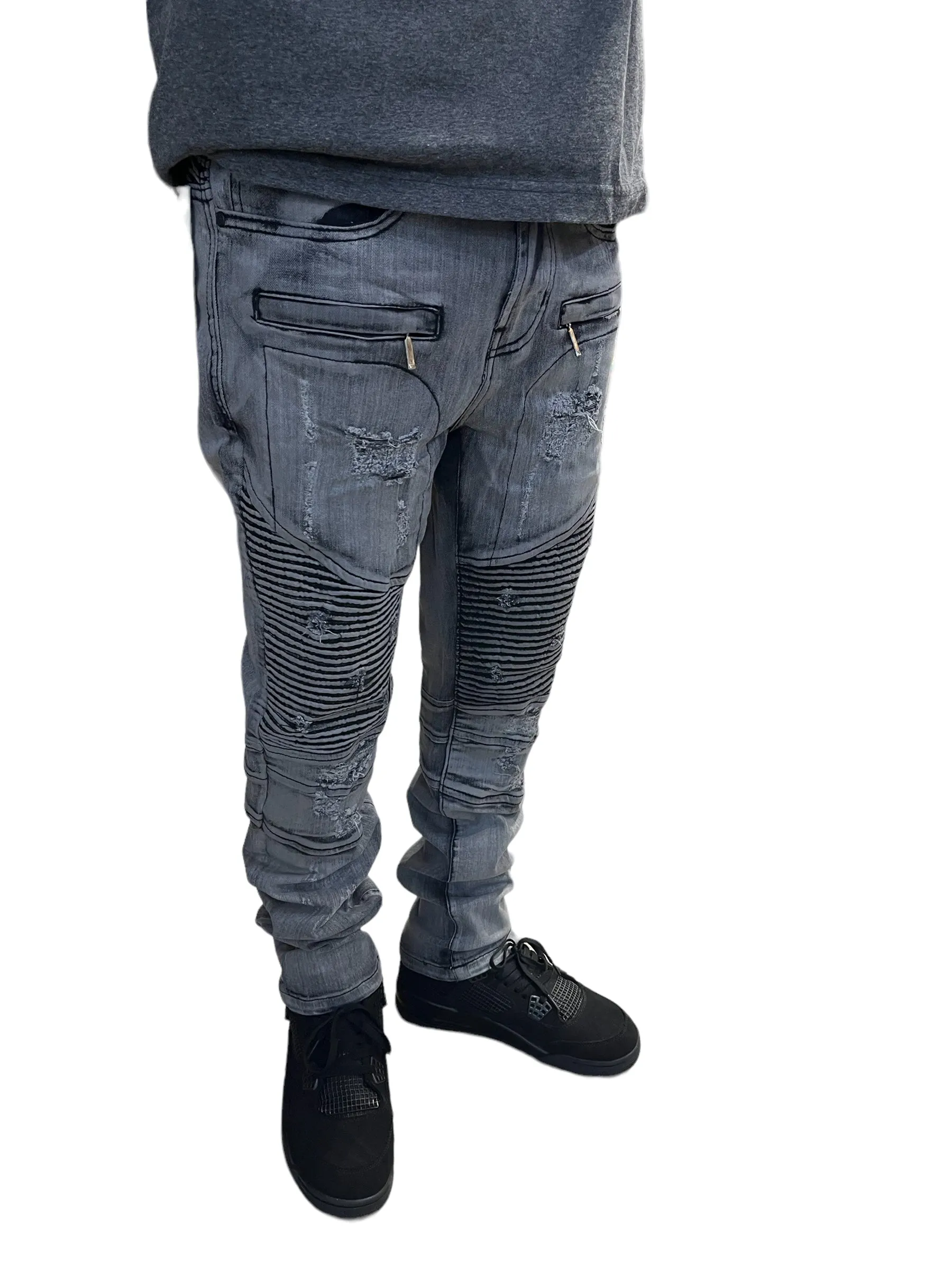 Black/Smoke Grey De Largent Jeans - Enhanced Fit and Durable Fabric