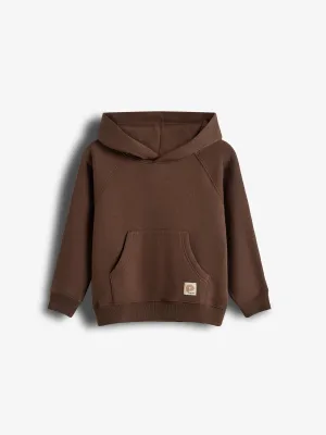 Hoodie w. Kangaroo Pocket - Kids - Dark Earth