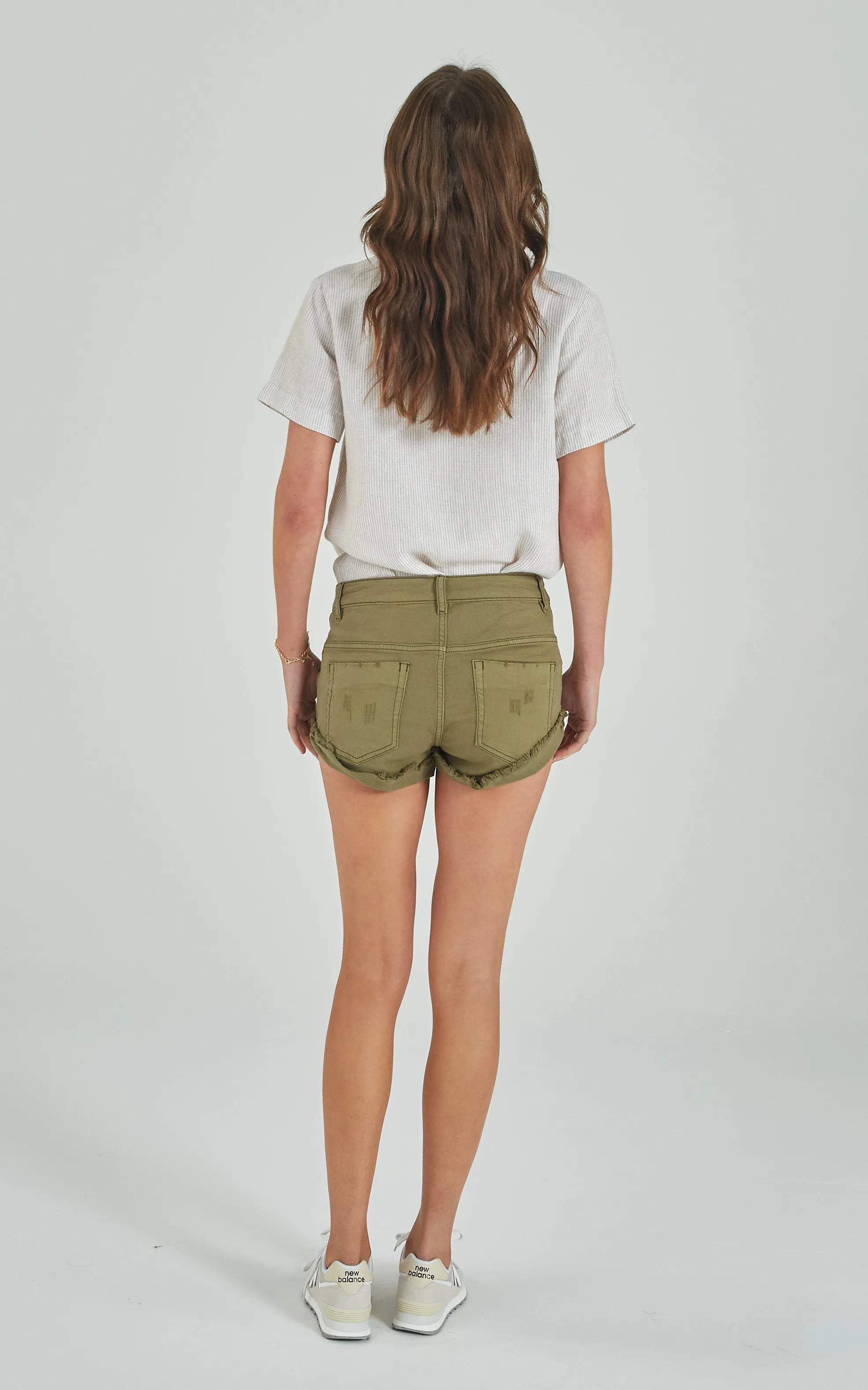 Khaki Denim Shorts