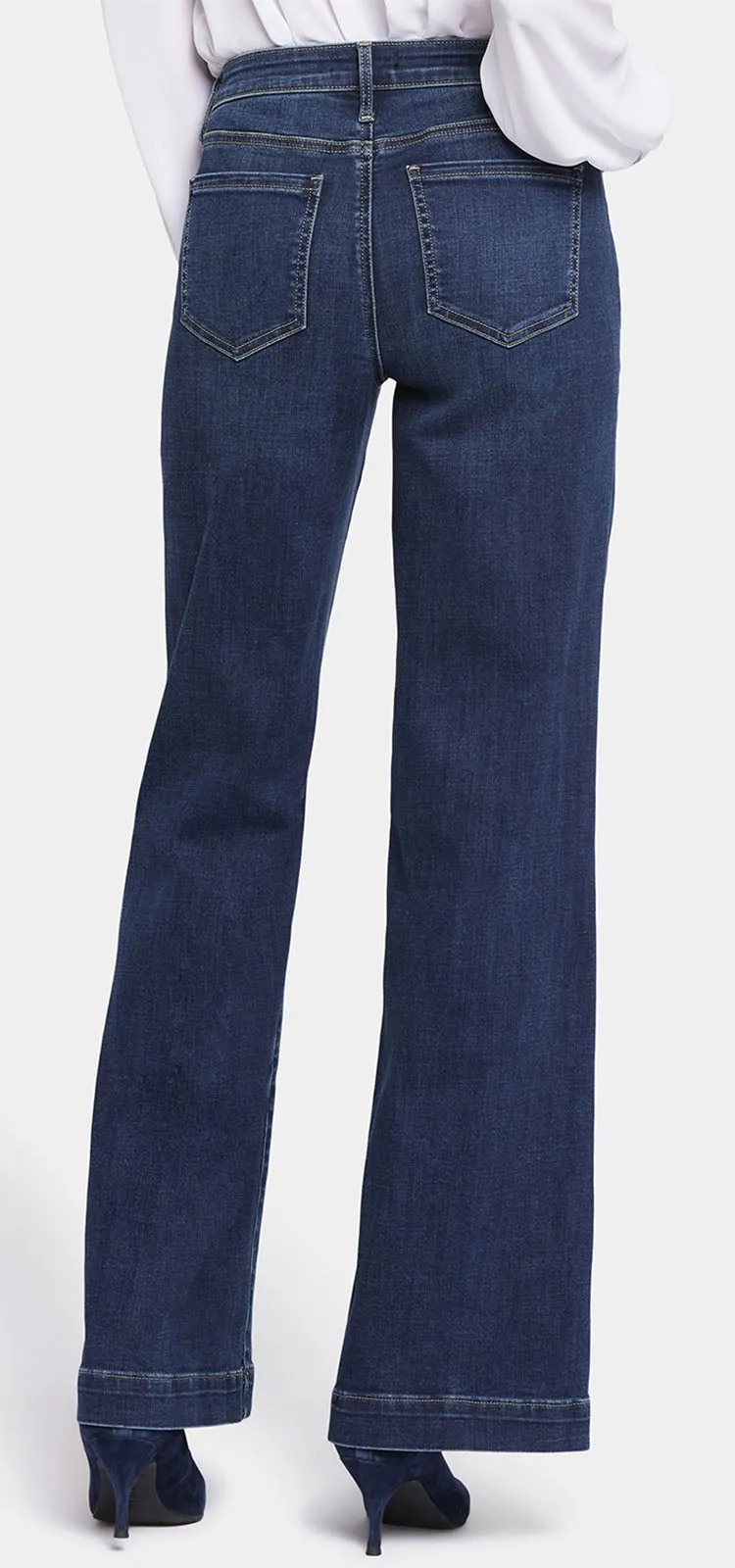 Teresa Wide Leg Jeans Mediumblauw Premium Denim | Cambridge